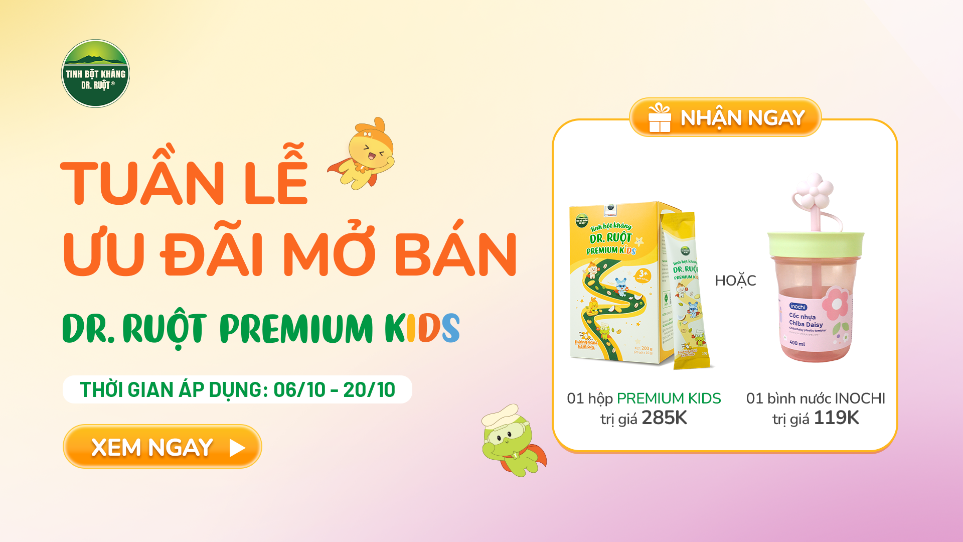 Ưu đãi mở bán DR. RUỘT Premium Kids