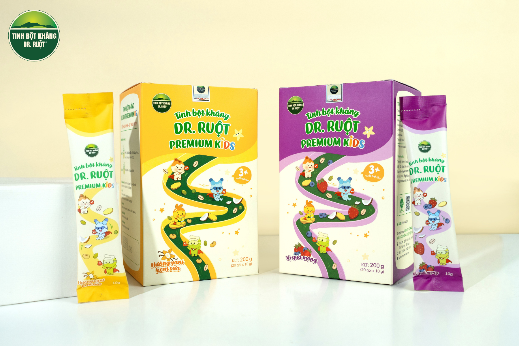 DR. RUỘT Premium Kids bổ sung tinh bột kháng và IMO, hỗ trợ chăm sóc hệ tiêu hóa cho bé